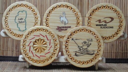 Chip Carving Coaster Set – Winter Theme