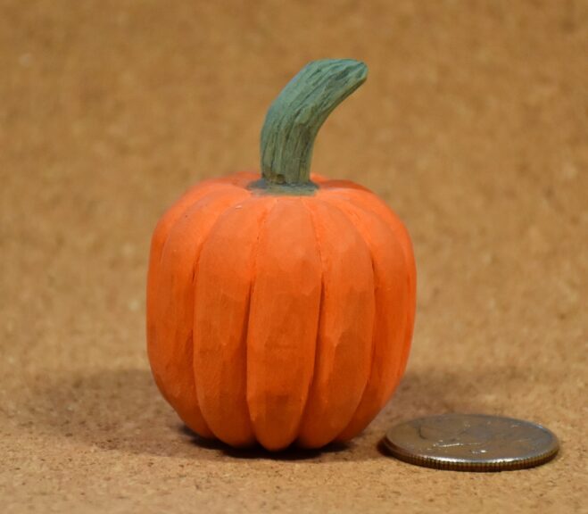 A wooden pumpkin is one of the most popular whittling projects.