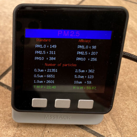 Device shows count of particles of different sizes