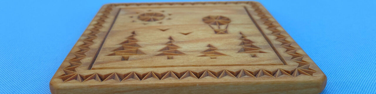 Chip Carving Coaster Design: Forest