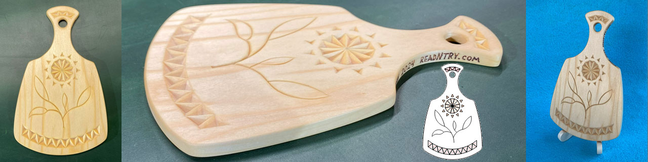 Chip Carved Serving Board: Life Under the Sun